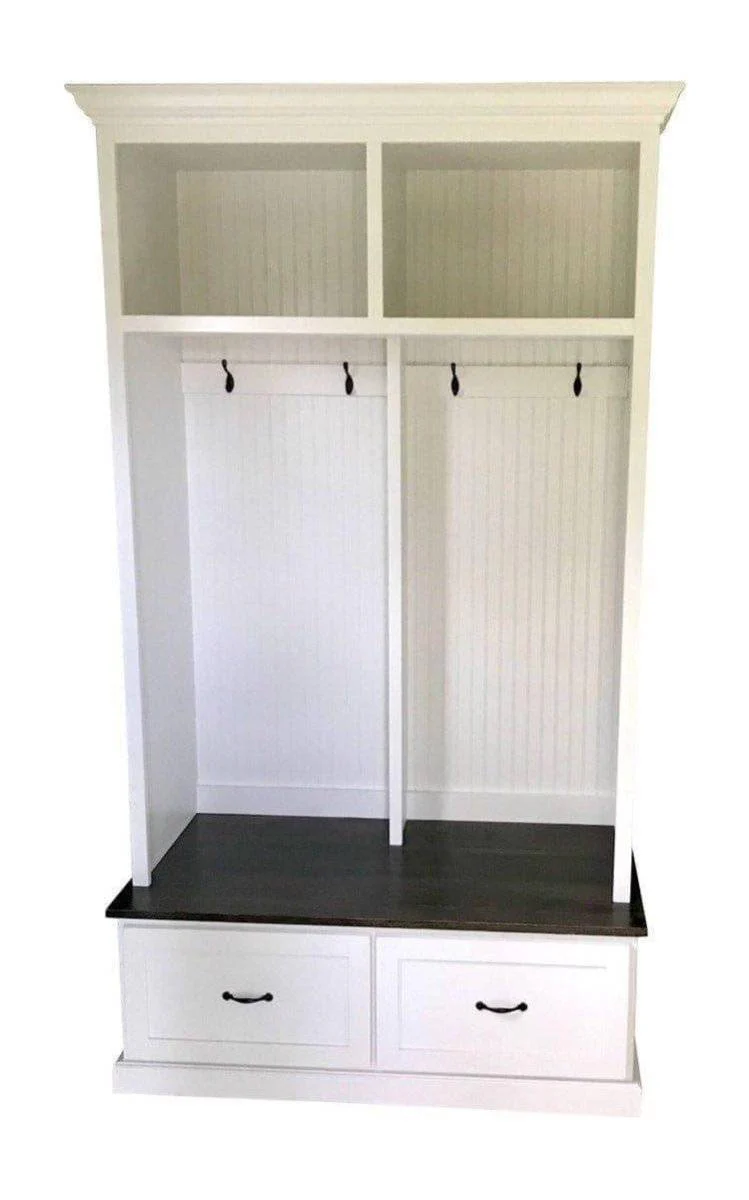 Merrick Shoe Storage Bench – 2 Section Entryway Organizer | Custom Wood Bench with Storage by Griffin Furniture - Image 4