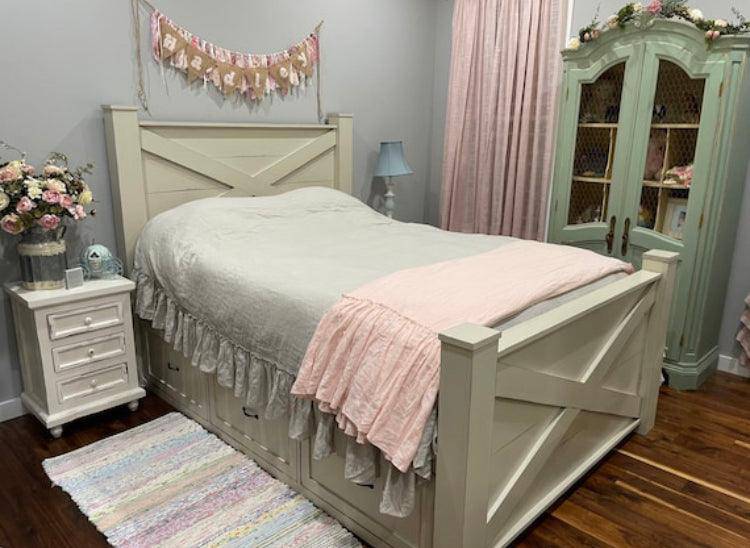Ohio Solid Wood Bed Frame with Storage Drawers – Handmade Farmhouse Bed | Custom King & Queen Sizes | Griffin Furniture - Image 4